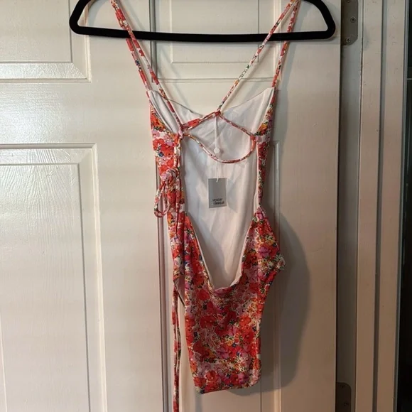 Monday Swimwear Floral One Piece - Red and White - Picture 4 of 6